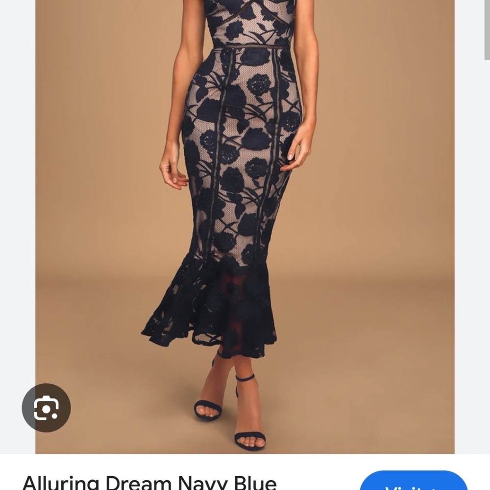Lulus Alliring Dream Navy Blue Dress